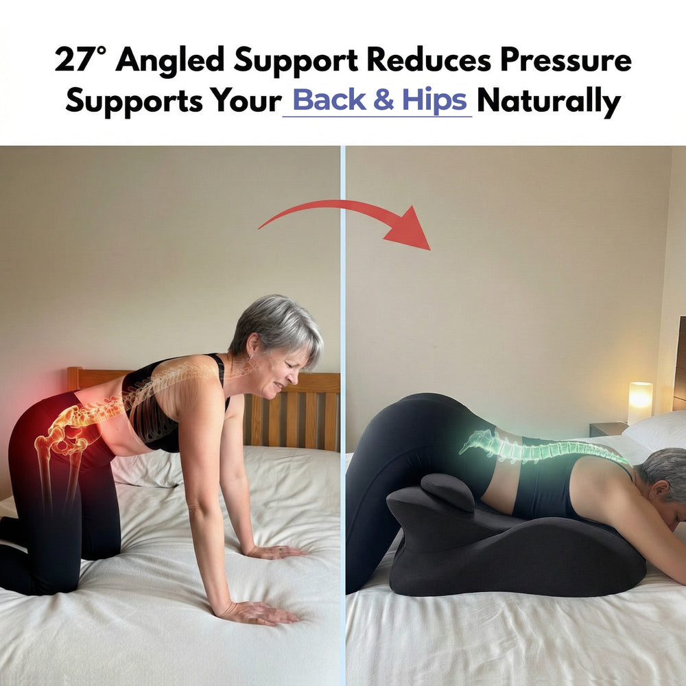 You sit on it. Your hips relax.